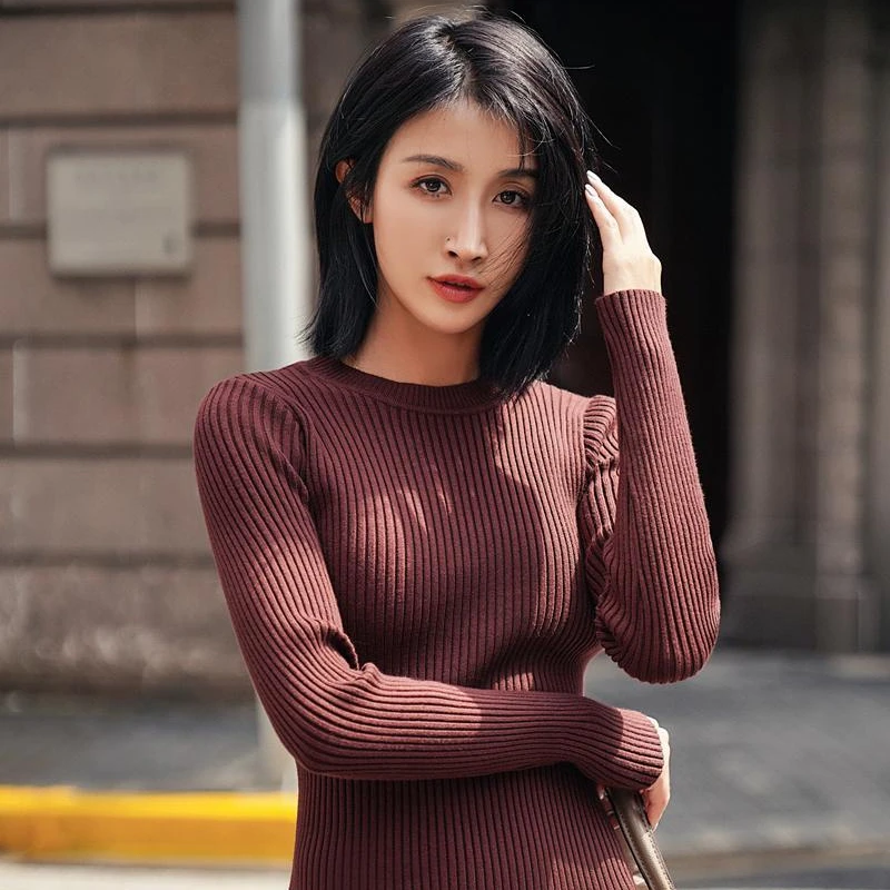 Autumn Evening Knit Dresses for Women Maxi Winter Women\'s Sweater Knitted One-piece Dress Sexy 2025 Long Sleeve Chic and Elegant