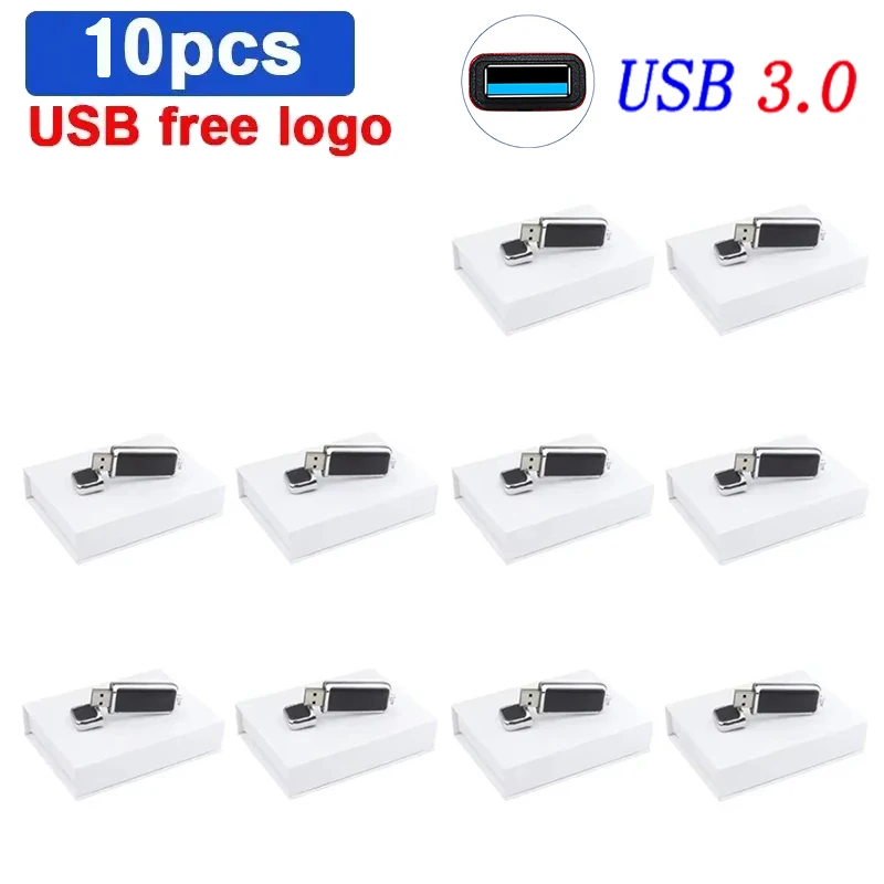 

10PCS Free Custom Logo USB 3.0 Flash Drive Pen Drives Pendrive USB Stick External Storage Memory Stick 4GB 8GB 16GB 32GB 64GB