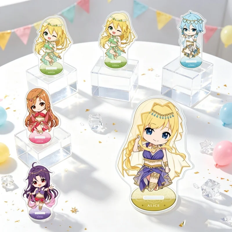 Anime Sword Art Online Acrylic Stand Model Plate Keychain Figure Alice Decorations Accessories Display Stand Friends10CM Gifts