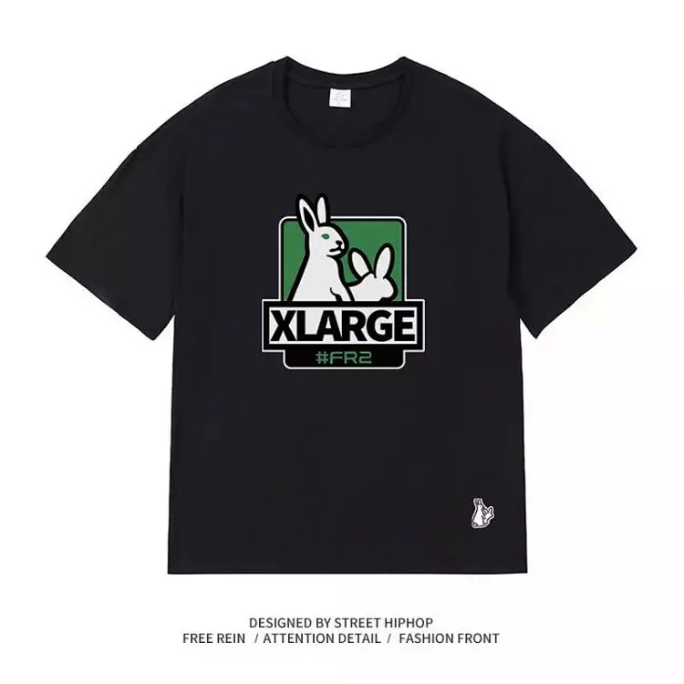 Fxxking Rabbits FR No Smoking Maniche corte in puro cotone di alta qualità per uomo e donna Lo stesso stile Marchio di marea giapponese e coreano