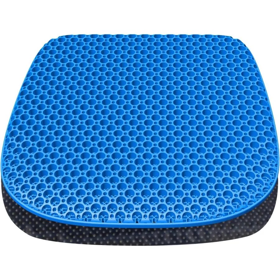 

Large Gel Seat Cushion for Extended Sitting in Office Car Desk Chair and Wheelchair with NonSlip Cover Soft Breathable and Comf