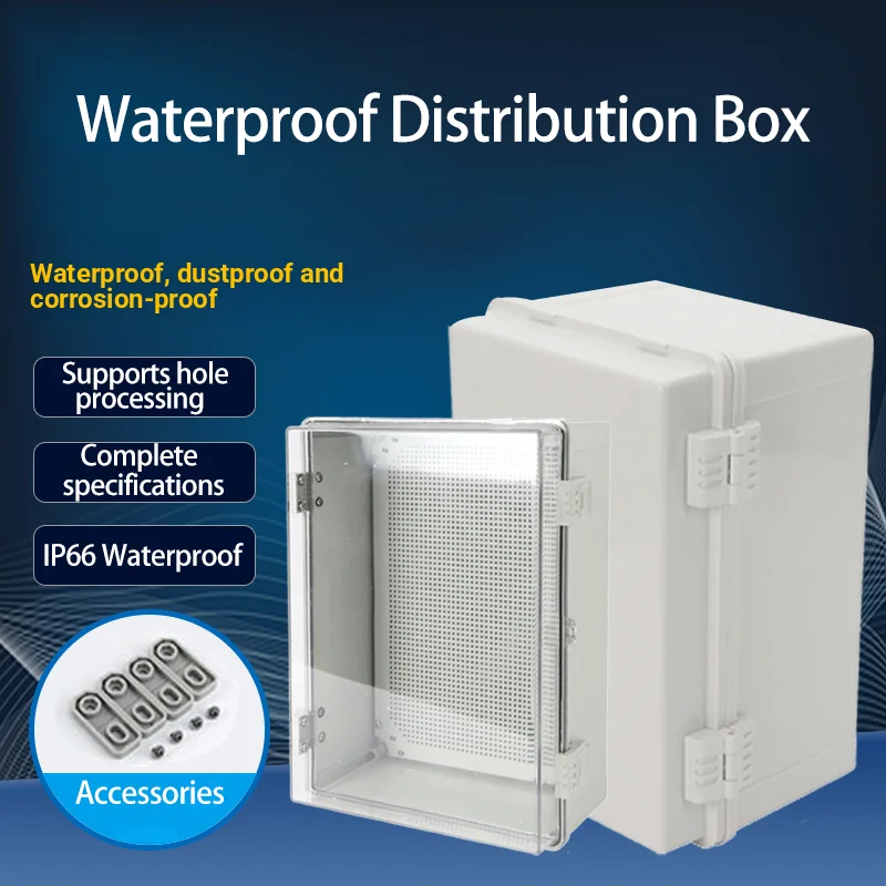 IP66 Electrical Plastic Enclosure  ABS Power Junction Box Outdoor Waterproof Distribution Box for Electric Instrument Project