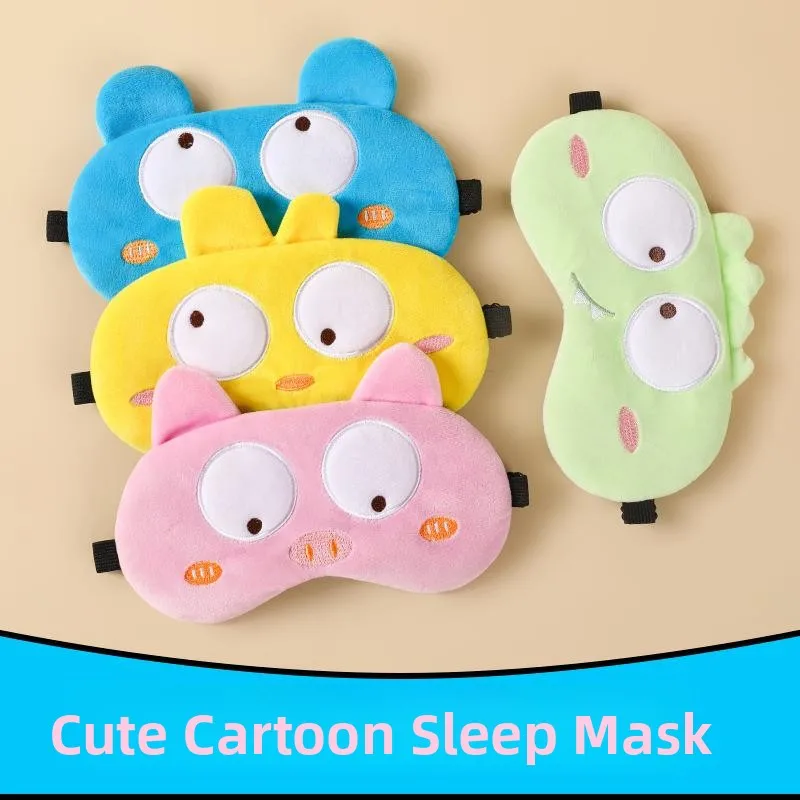 

Adorable Cartoon Children's Eye Mask Ice Bag Adjustable Animal Embroidery Adult Eye Protection Summer Season Comfortable Fabric