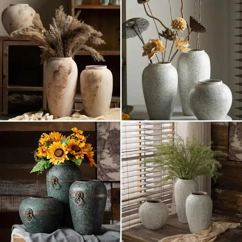 Pink Fun Flower Pot Synthetic Resin 3D Printed Vase for Living Room Decoration