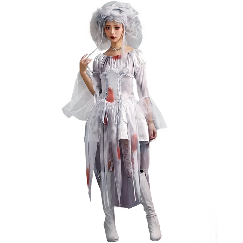Umorden Horror Scary Bloody Zombie Bride and Bridegroom Costumes for Kids Child Teens Adult Family Halloween Fancy Dress！1e