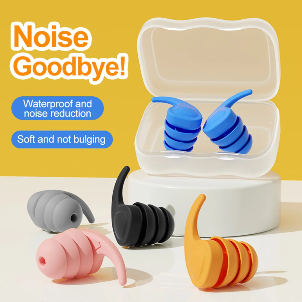 1pair Anti Noise Silicone Earplugs Swimming Ear Plugs Isolation Interference for Work Sleeping Surf Soft Comfort Ear Protector