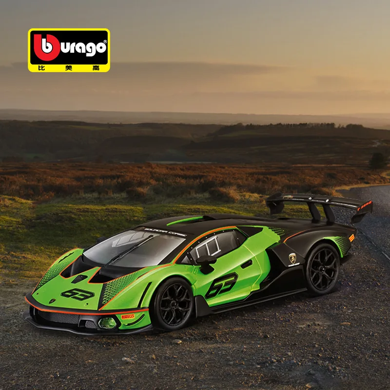 Bburago-coche deportivo de carreras Lamborghini Essenzascv12, escala 1:27, edición fundida a presión, colección de vehículos de lujo, regalos de juguete