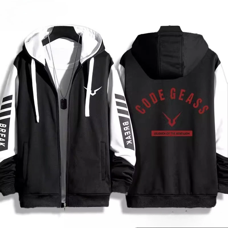 كود Geass Lelouch of The Rebellion ثلاثية الأبعاد طباعة زمم النساء/الرجال هوديي البلوز الشارع الشهير الهيب هوب تأثيري سستة مقنعين سترة