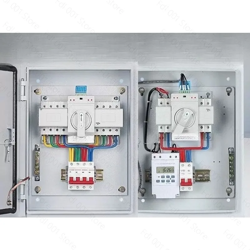 for Three-Phase Four-Wire Complete Distribution Box - 4P 63A/100 Dual Power Switch, Automatic Transfer Control