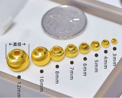 الولايات المتحدة 999 حبات الذهب الحقيقي 24 كيلو كرات الذهب الخالص عين القط الخرز 3 مللي متر-12 مللي متر أجزاء المجوهرات الذهبية