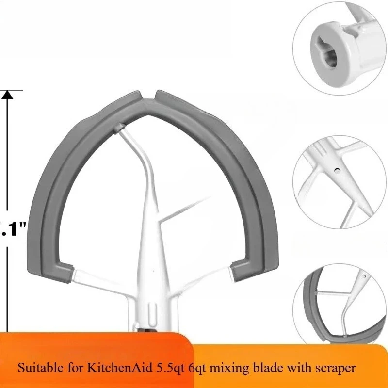 Adapted for Kitchenaid5.5qt 6qt Bowl Lifting Stirring Paddle Belt Flexible Silicone Edge Bowl Scraper