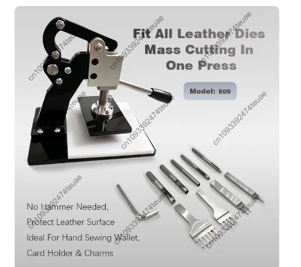 E09 Manual Lever Press Machine, Mini Leather Die Cutting Press, Multi-functional DIY Press Tool for Leather Die Cutting, Punchin