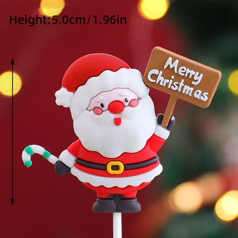 Weihnachtsbär-Kuchenaufsatz, roter Pullover, grünes Hemd mit Regenbogenbogen, Geschenkbox für Urlaub, Party, Kuchendekorationen, Puppenornament – Detail 11