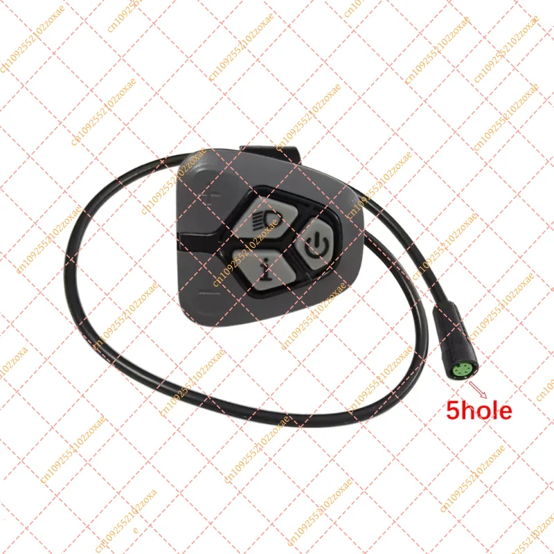5-Hole Control Button for Nulkomma EBIKE K4 K5, Compatible KD716 KD986 Display