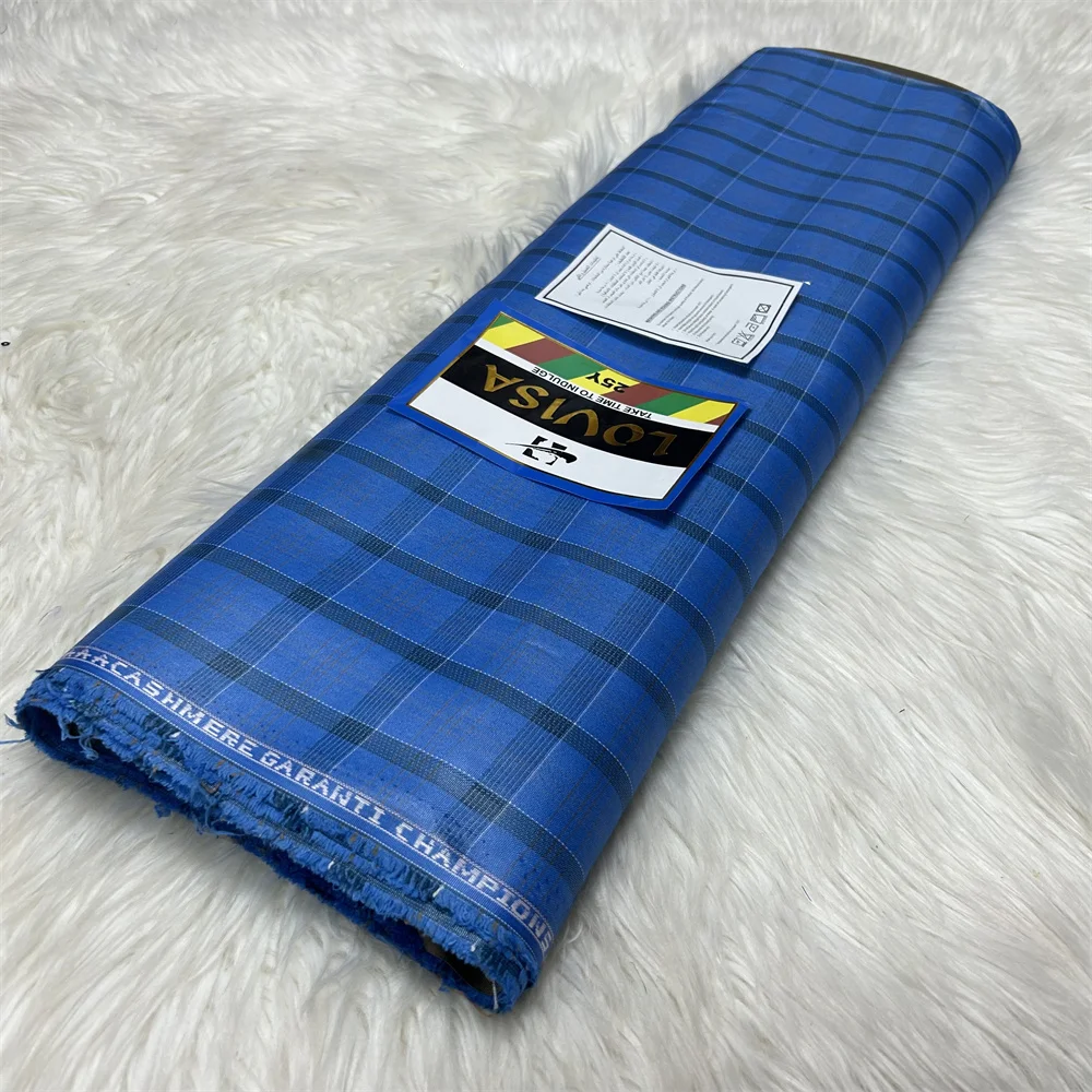 2022 الأفريقي 5 ياردة السيناتور ارتداء الرجال قماش بدلات Ripstop نمط النسيج للرجال الخياطة قميص لينة أكمام الملابس المواد