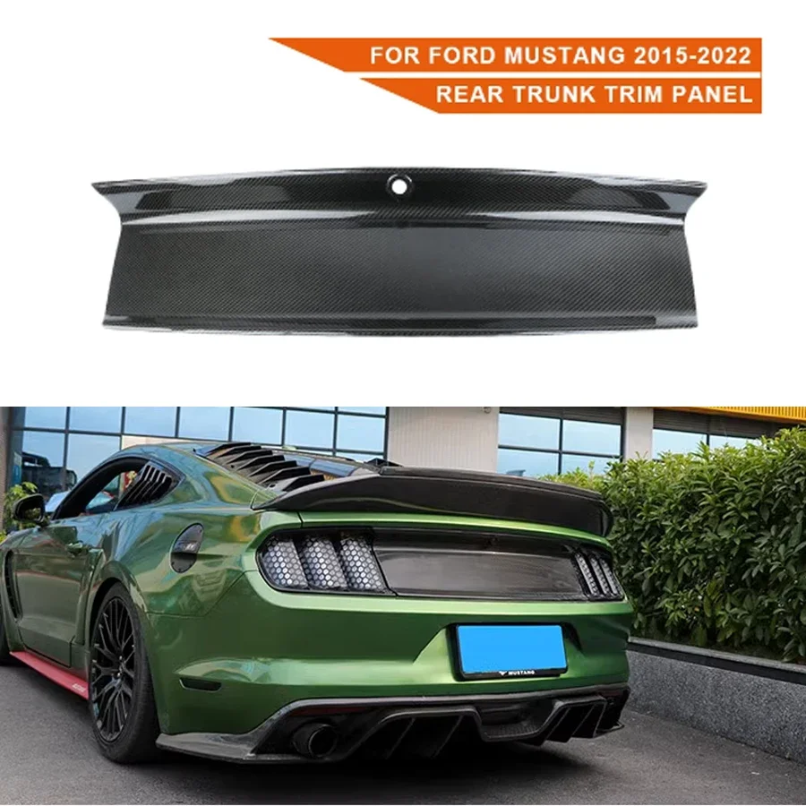 Suitable for Ford Mustang 2015-2022 Carbon Fiber Tailgate Guard, Luggage Cover Trim, Upgraded Body Kit