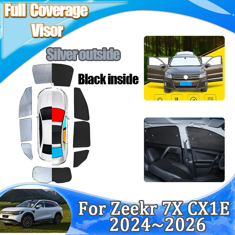 

Аксессуары для Zeekr 7X CX1E 2024 2025 2026, уличные шторы, солнцезащитные козырьки, солнцезащитные козырьки, защита конфиденциальности, анти-УФ автомобильные аксессуары