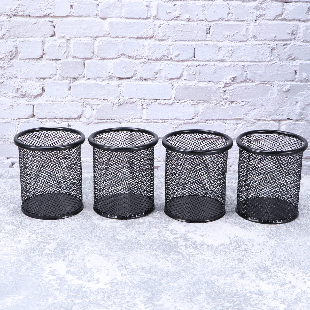

Stylish Iron Wire Mesh Holder Box For Paper Clips Push Compact Desktop Storage Accessory