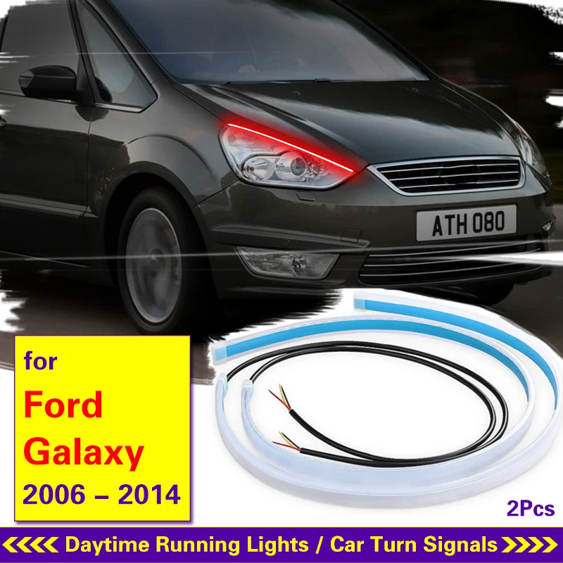 

2pcs Car led DRL Daytime Running Light Strip 12V Waterproof Flexible Soft Tube Guide LED Strip Lights For Ford Galaxy 2006-2014