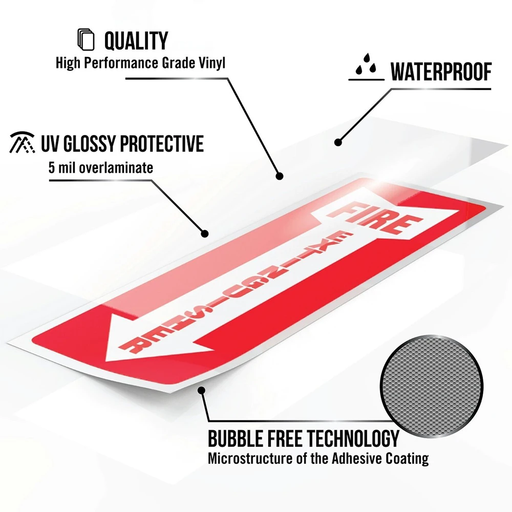 6Pcs Safety Warning Stickers Self-adhesive Safety Labels Fire Equipment Marking Stickers Used for Bag and Handbag Warning