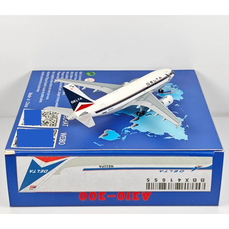 AeroClassics 1/400 Delta Air Lines A310 N822PA Modelo de avión de aleación fundida Artículo decorativo coleccionable