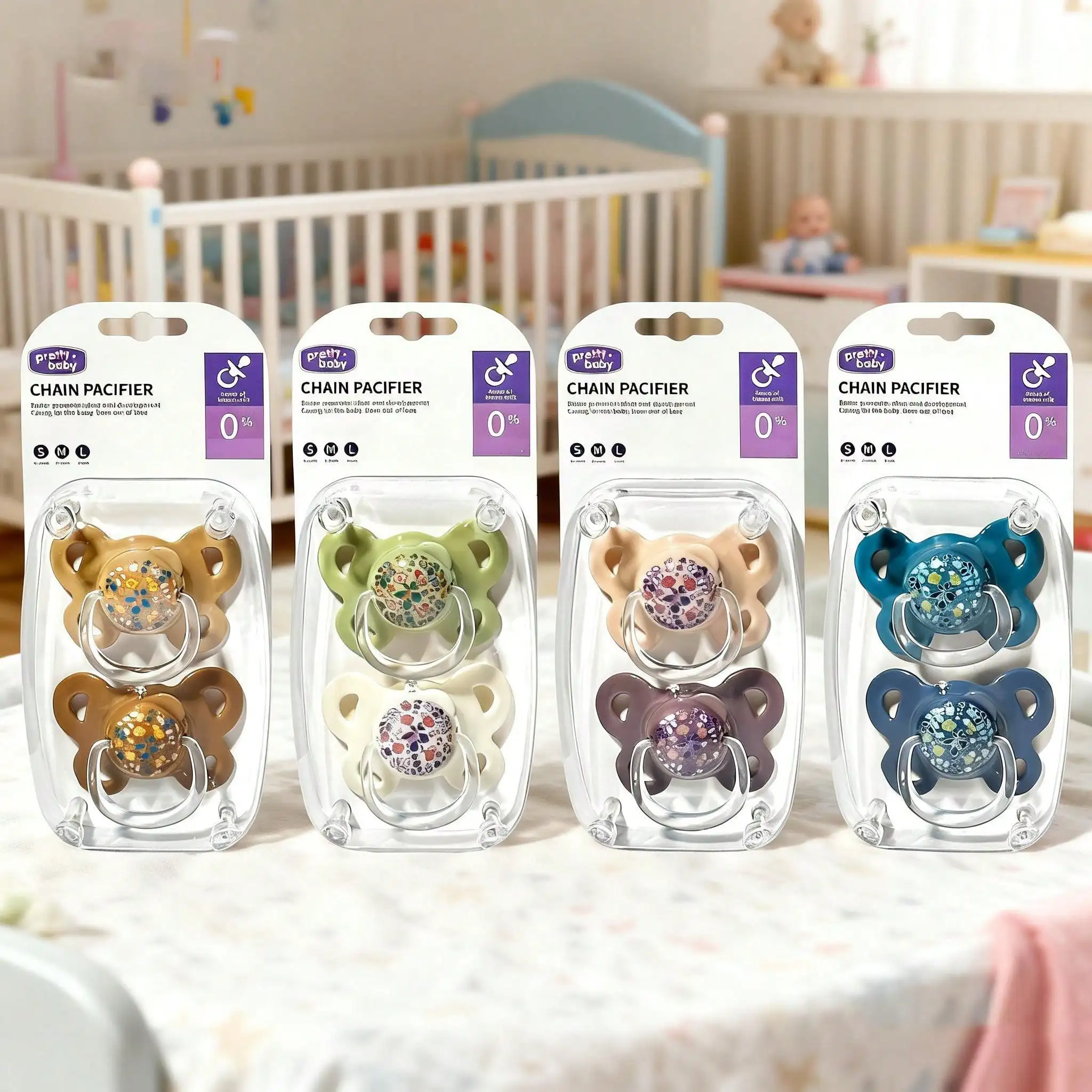 

2pcs/pack Solid Color Baby Pacifier Soother with Cover, Butterfly Shape Pacifier with Thumb Nipple, Baby Shower Gift Perfect