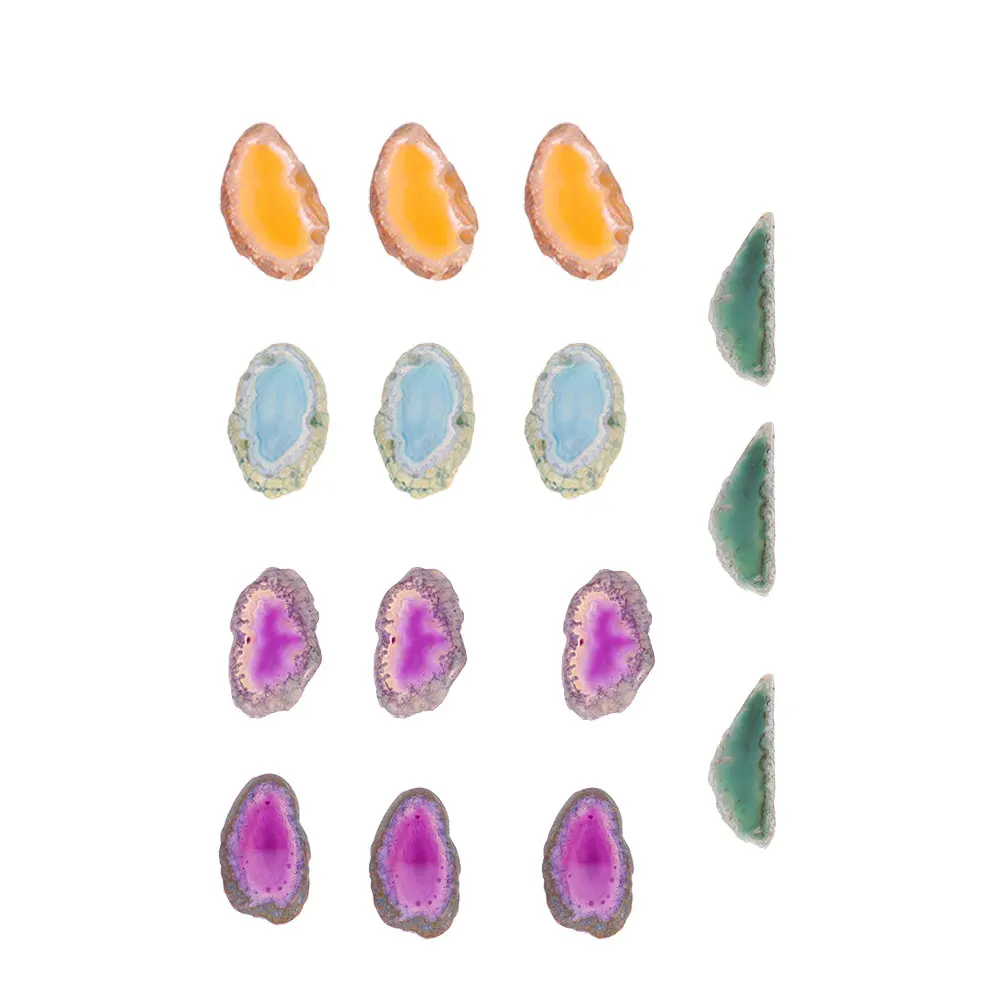 

15Pcs Colorful Slices Natural Gemstone Decorative Rocks Beautiful Agates Agate Slices Pendants DIY Jewelry Kits Wedding Decor