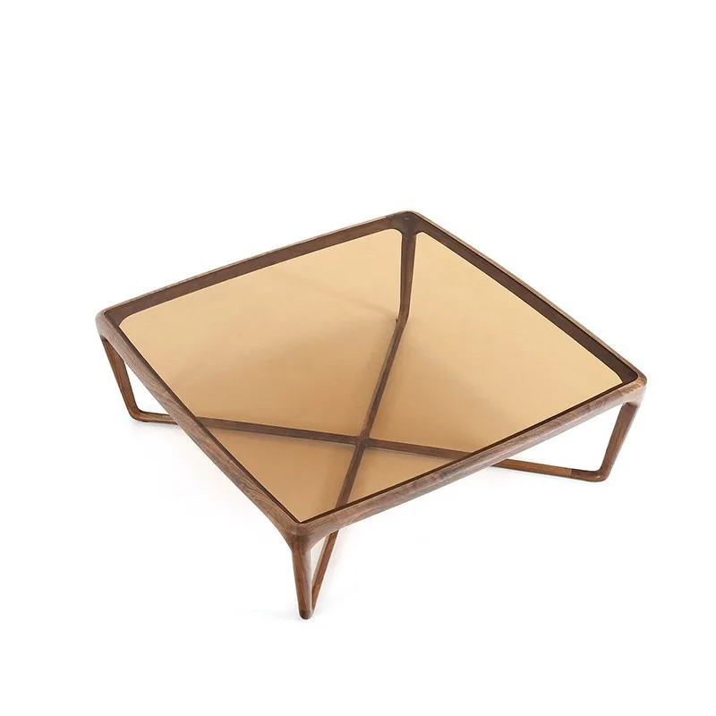 

North American black walnut simple solid wood coffee table modern light luxury Nordic style design tea table living room house