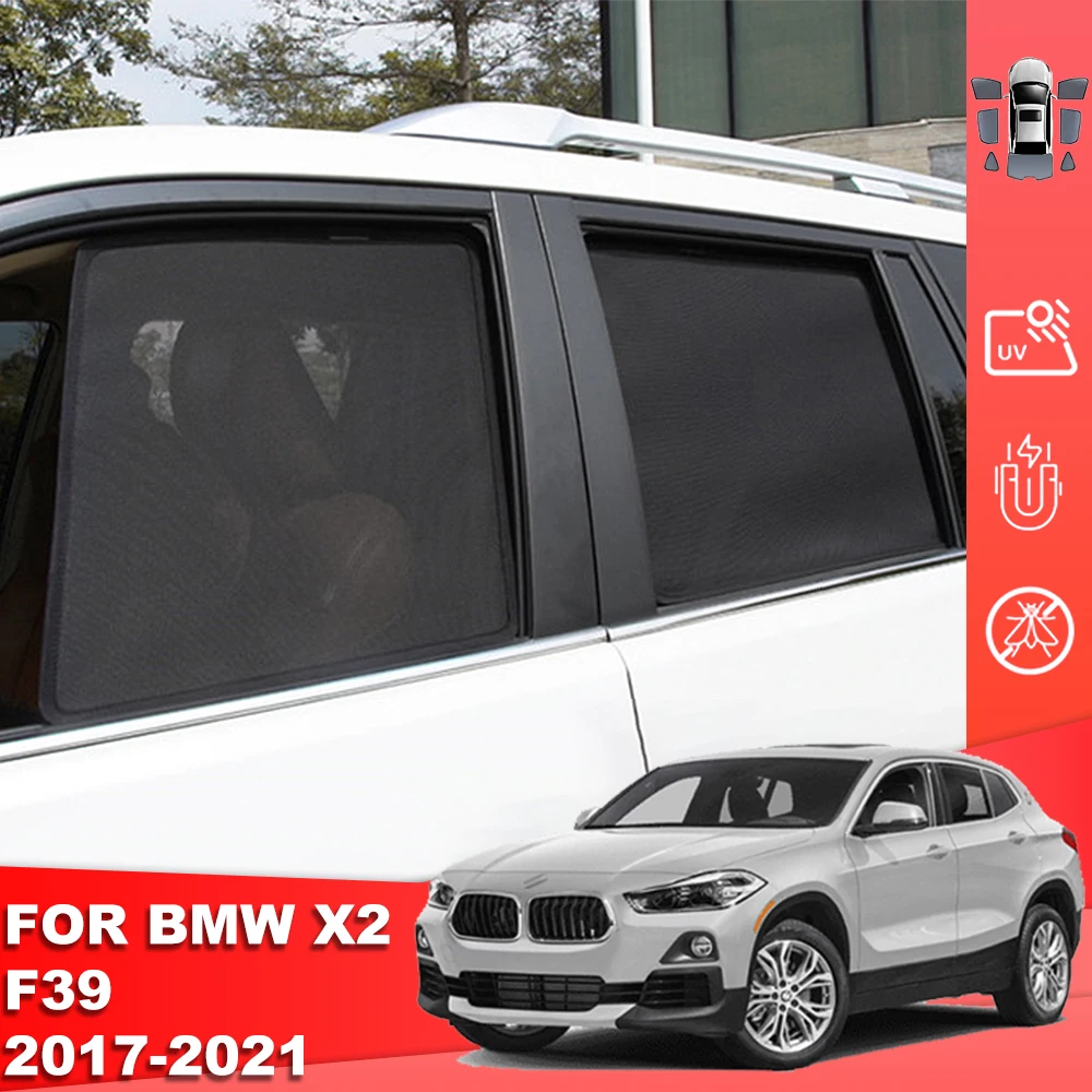 

For BMW X2 F39 2017-2023 Magnetic Car Sunshade Shield Front Windshield Curtain Rear Side Baby Window Mesh Sun Shade Visor