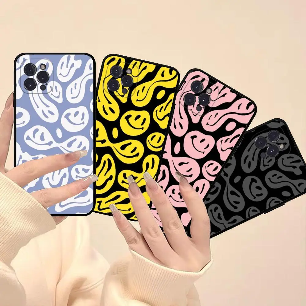 Cute Funny Trippy S-SmileyS Face Phone Case for iPhone 15 8 7 6 6S Plus X SE 2020 XR XS 14 11 12 13 Mini Pro Max Mobile Case