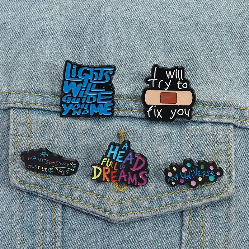 

Creative Cartoon Music Series Enamel Pins Fun English Alphabet Music Commemorative Medal Brooches Lapel Badge Jewelry Gifts