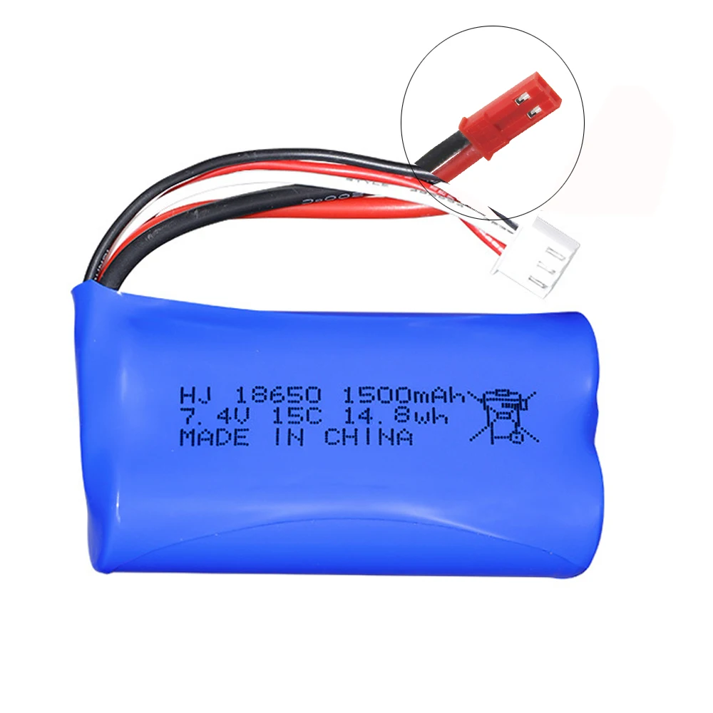 7.4V 1500/2200/3000/ 3500 mAh JST/T/SM Plug 18650 2S batteria agli ioni di litio per Wltoys 12423 10428 12429 12401 12402A RC ricambi auto