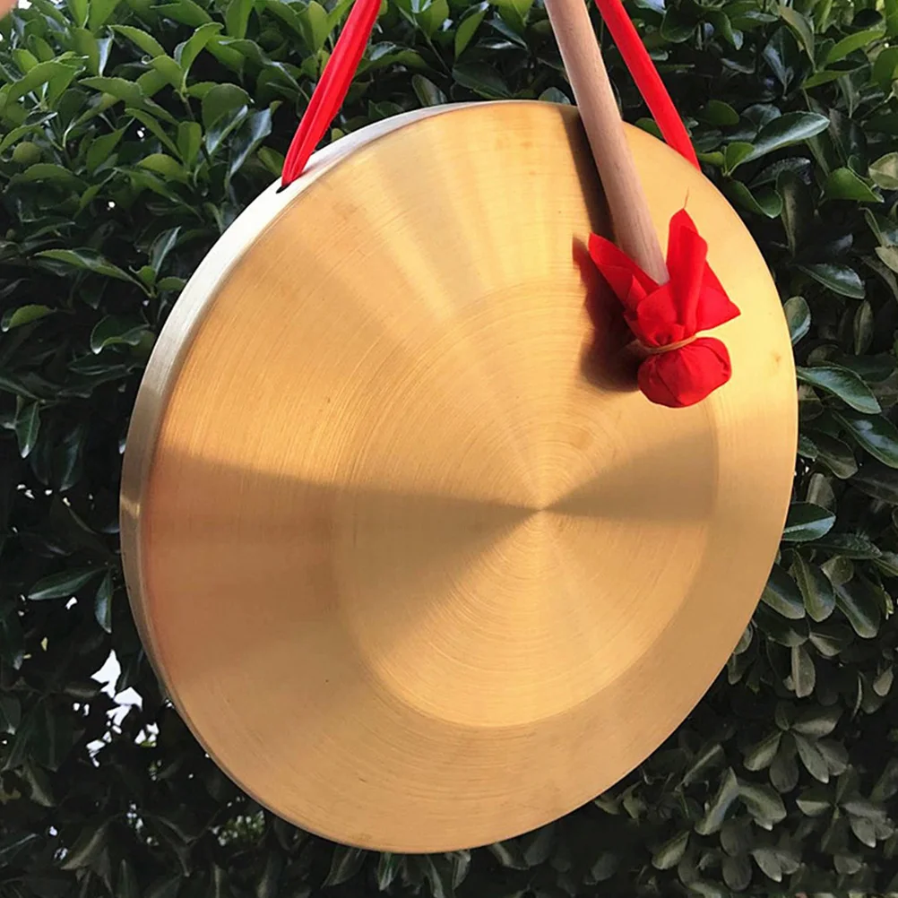 

Gongs and Drums Instruments Chinese for Company Opening Musical Copper Wood Durable Hand