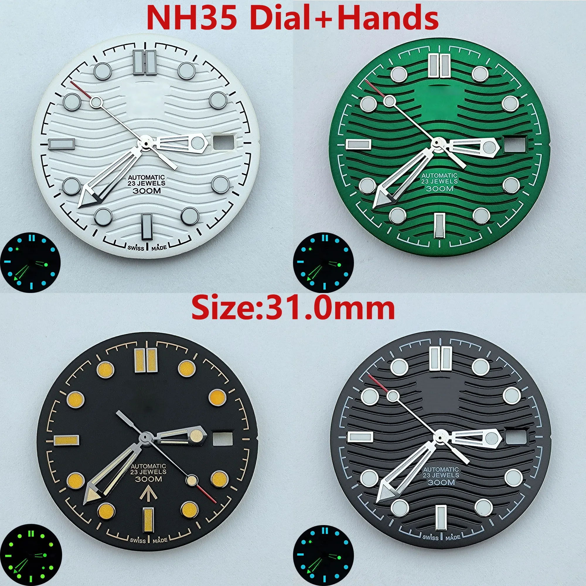 NH35 Watch NH35 Case Dial Stainless Steel Men Automatic Mechanical Waterproof Watch Fit for Seamaster NH35/NH36 Movement Parts