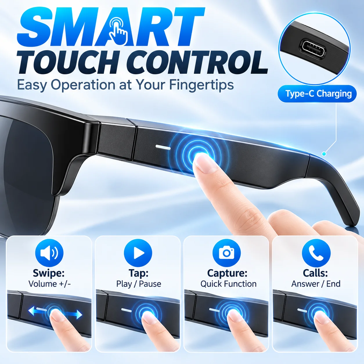 G02 Bluetooth 5.4対応、音声機能搭載スマート - Smart Audio Glasses Touch Control のレビューと価格