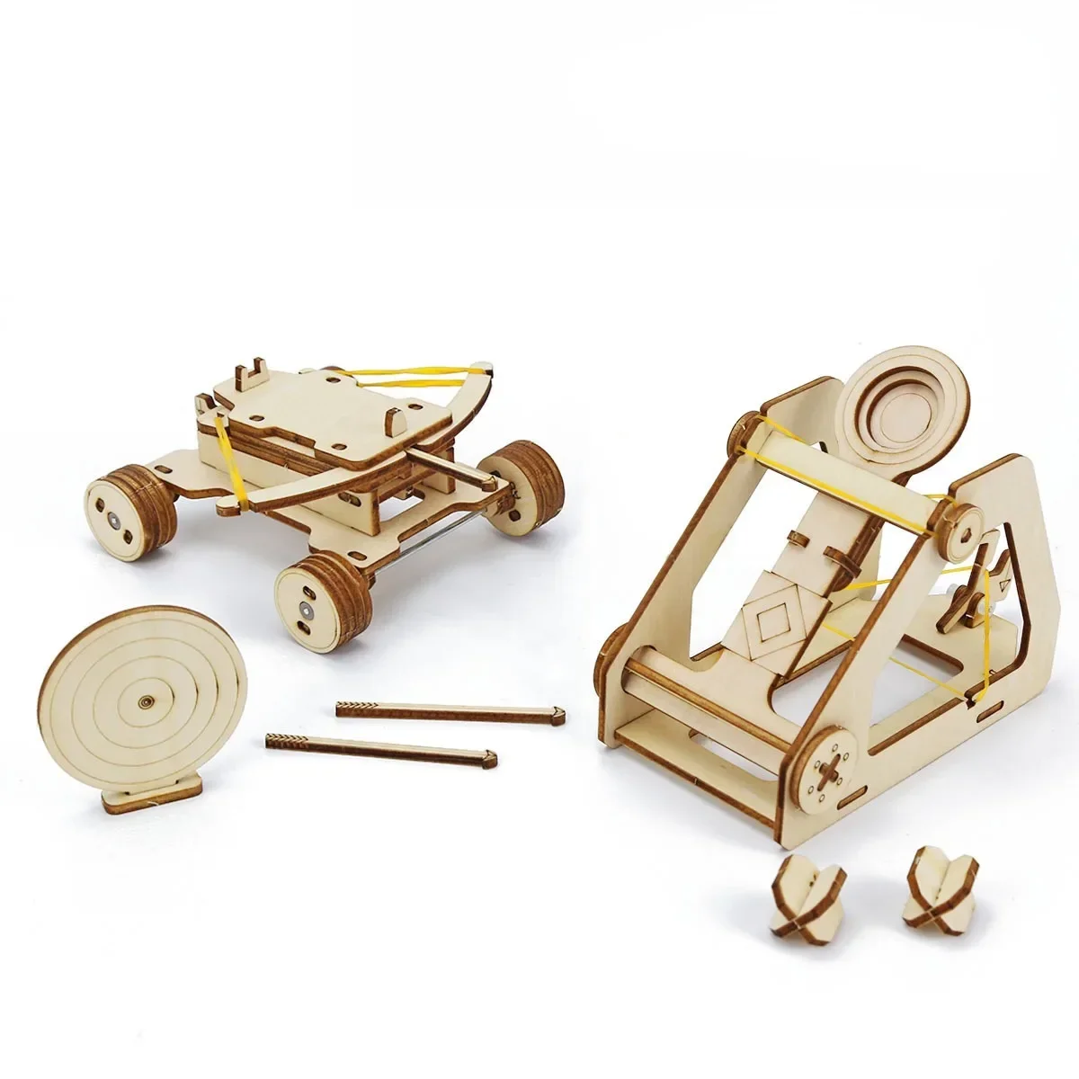 1/72 3D Wooden Retro Siege Crossbow Puzzles Building Blocks Kits DIY Launchable War Board Games Toys Models for Kids Adults Gift