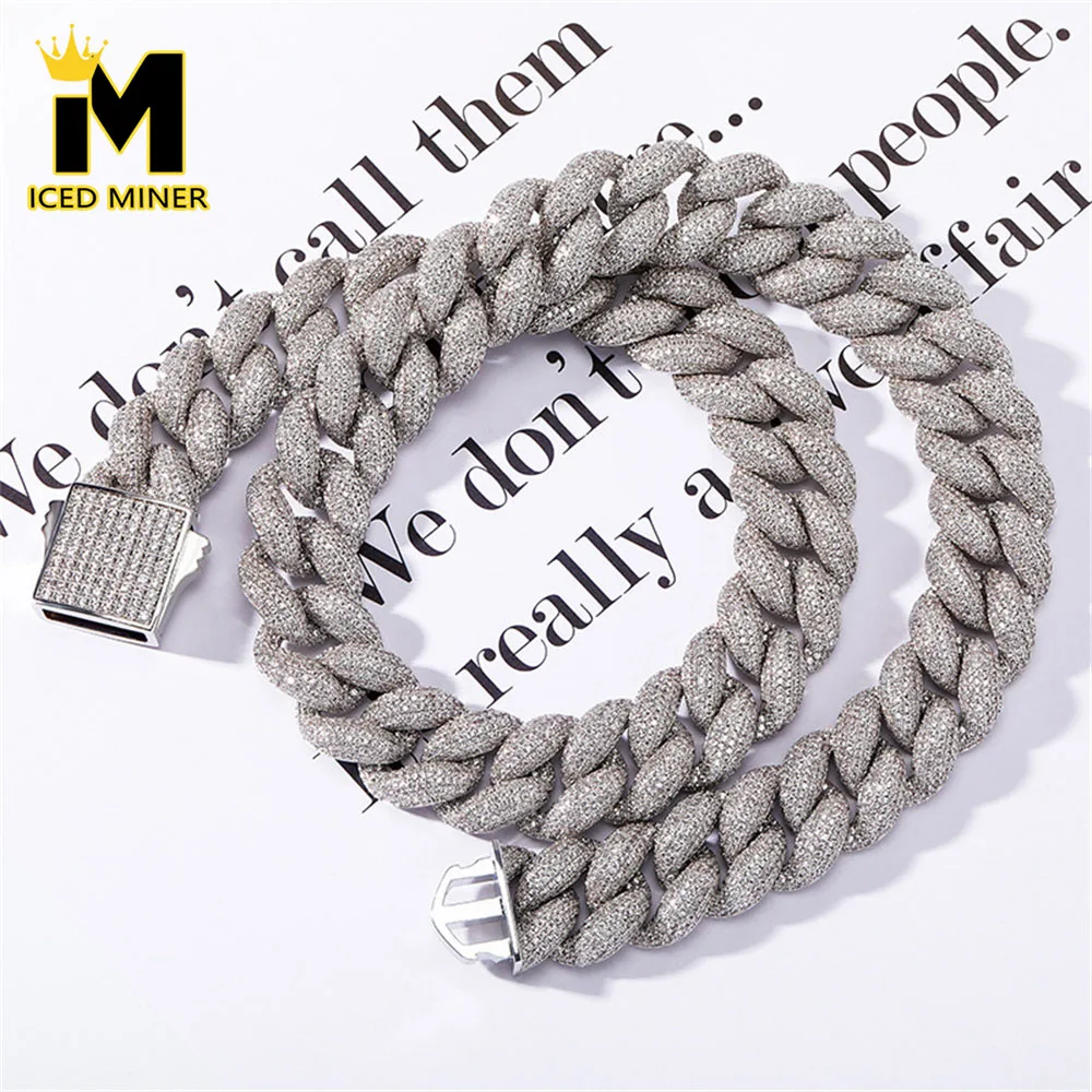 

Icedminer 18 мм Bubble Iced Out кубинская цепочка ожерелья для мужчин женщин блестящий циркон хип-хоп ювелирные изделия Бесплатная доставка