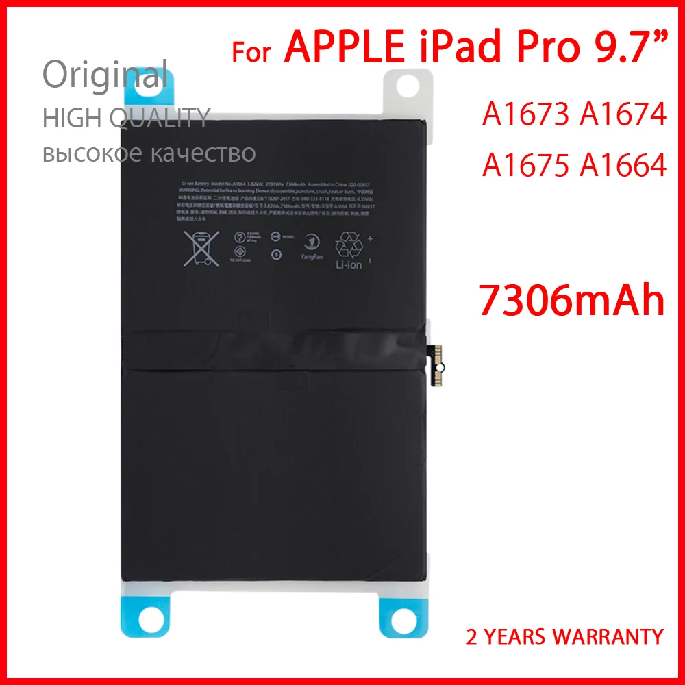 100% Genuine A1673 A1674 A1675 Tablet Battery For iPad Pro 9.7 inch 7306mAh High Quality Batteries With Tools