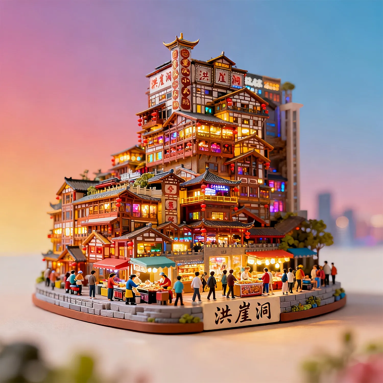 Chongqing Metal Refrigerator Sticks 3D Relief Hongyadong Cultural and Creative Tourism