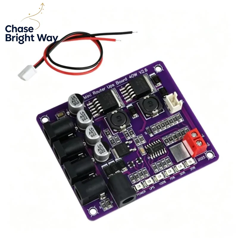 40W 12.6V Mini Router UPS Power Module 4 Port Battery Charging Board USB DC Port for Smart Home Device Power Backup