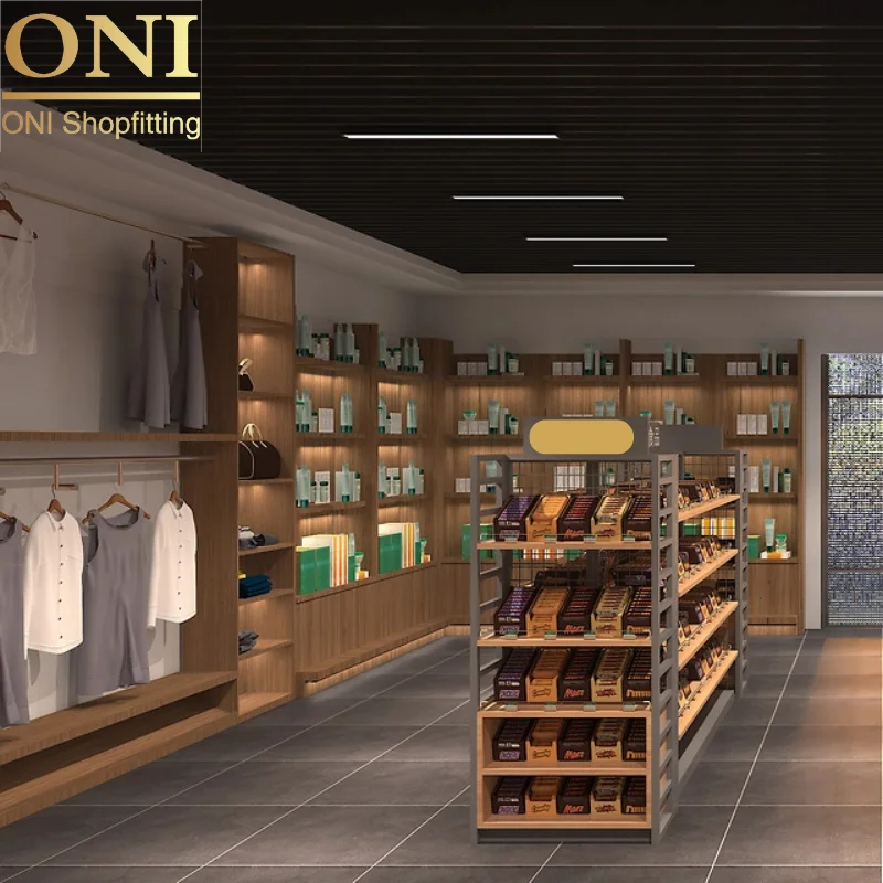 

на заказ.ONI Shopfitting по индивидуальному заказу в современном стиле, деревянная стойка, полки для супермаркетов, розничный магазин, торговый центр, полка для удобного магазина