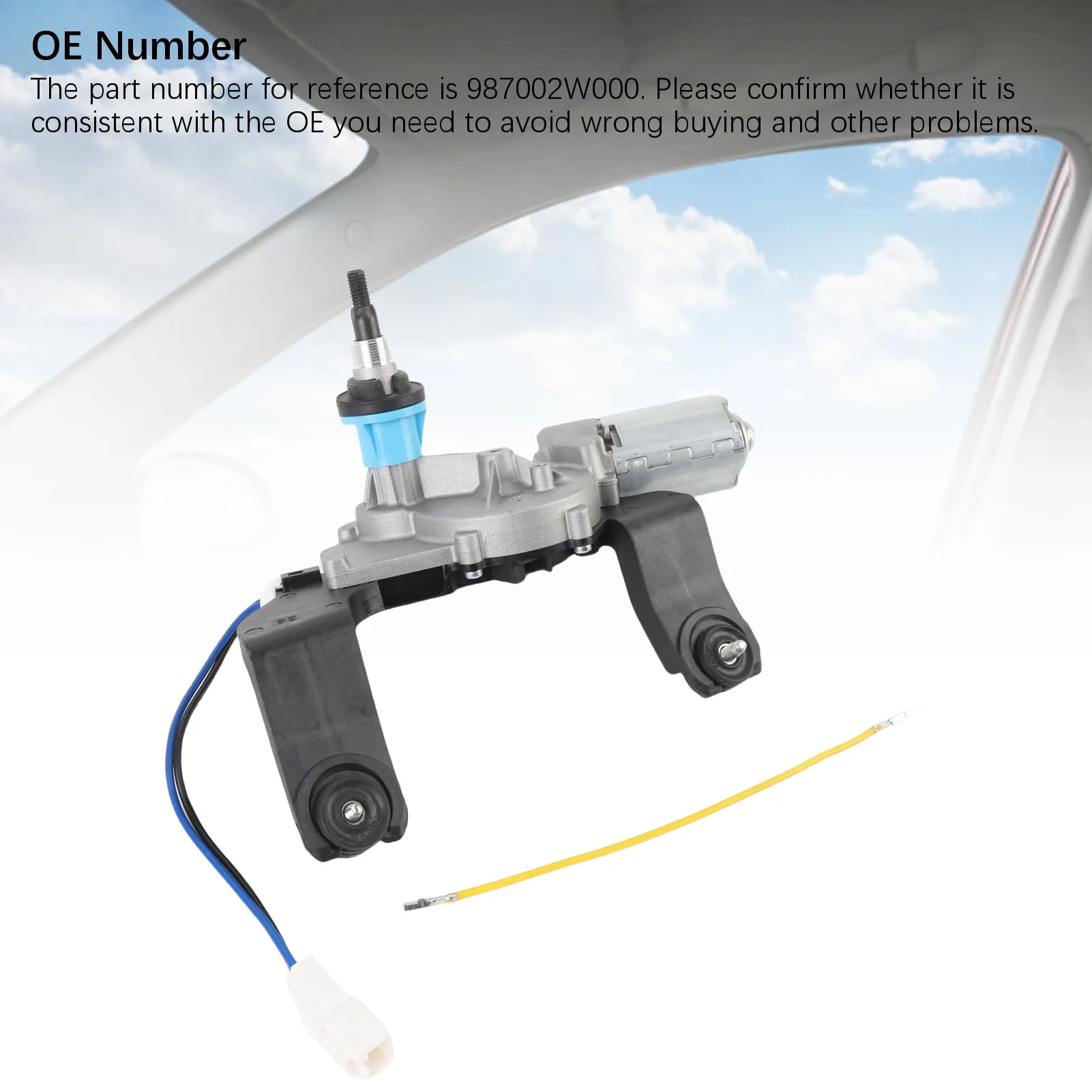 

Rear Wiper Motor Metal Alloy Weather Proof Windshield Wiper Motor Replacement for Santa Fe Sport 2013-2017