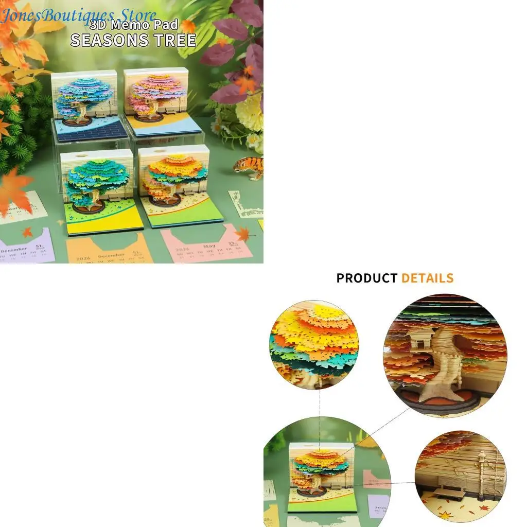 

Weekly Planner With 3D Paper Craft Spring Landscape For Office Organization W8KE