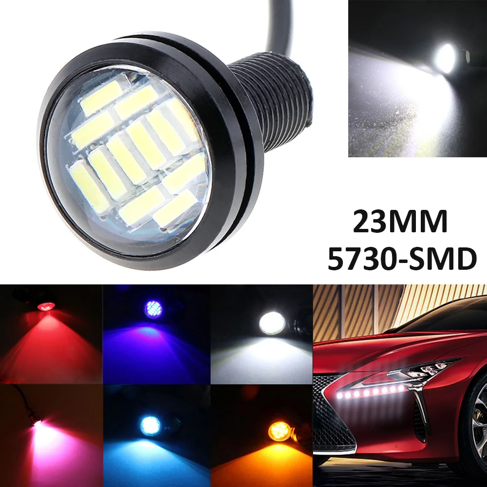 1 szt. 23mm LED Lampa Orle Oko Wysokiej Mocy 12LED 4014 SMD Samochodowa Lampa Przeciwmgielna DRL Żarówka Cofania Parkowania Kierunkowskazu Tylnej Lampy