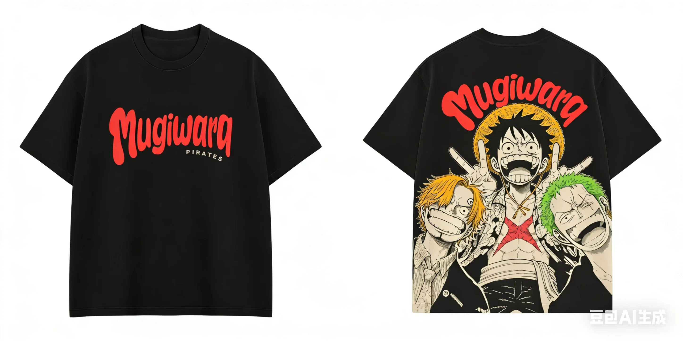 One Piece Luffy Zoro Sanji Mugiwara Crew Grafik-T-Shirt, Vintage Manga Print Anime Casual T-Shirt für Männer, Frauen, Kinder – Detail 12