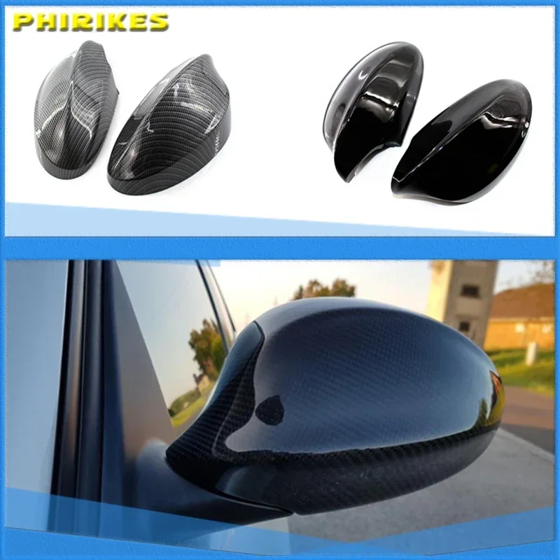 

NEW Car Rear-View Side Mirror Cover For BMW 1 3 Series E81 E82 E87 E88 E90 E91 E92 E93 Carbon fiber pattern Replacement Covers