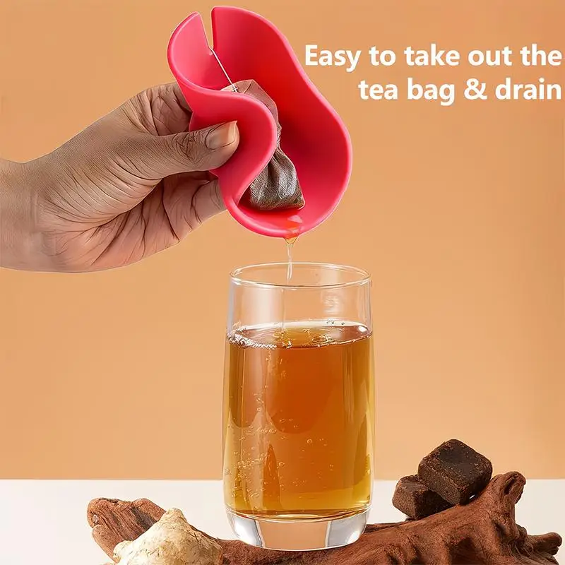 Silicone Tea‑Bag Squeezer Holder With Handle, Dishwasher‑Safe Mug Tea Bag Clip