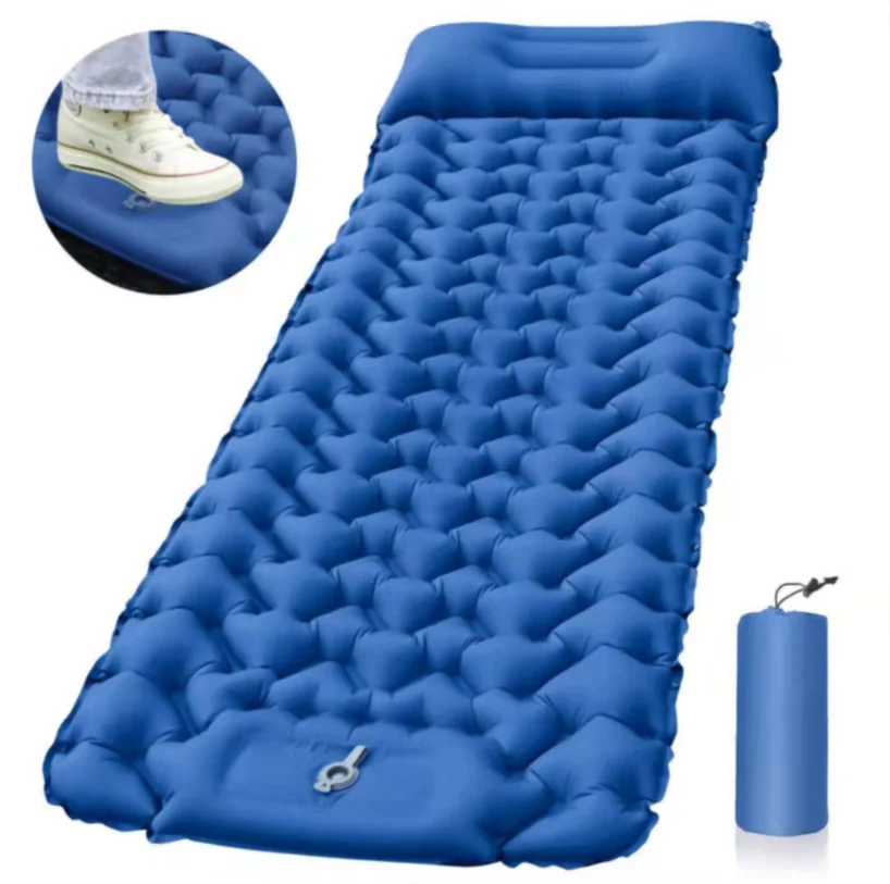 

Hot Sale Step on Inflatable Pad Hiking Camping Lightweight Tent Air Mattress Folding Picnic Travel Sleeping Mat