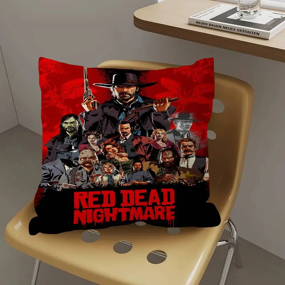 لعبة R-Red Dead Redemption 2 RDR2 غطاء الوسادة غطاء وسادة ديكور المخدة المطبوعة كيس وسادة للأريكة