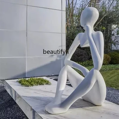 zqModern Minimalistic Abstraction Hollow Figure Sculptured Ornaments Model House Sales Department Garden Landscape